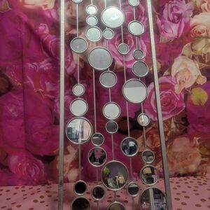 Silver Circle Mirror Wall Decor